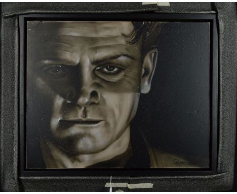 PAUL KARSLAKE (BRITISH CONTEMPORARY) 'JAMES CAGNEY', a portrait of the film actor, signed bottom right, acrylic and 'Diamond 