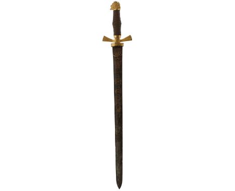 A GEORGIAN SHORT SWORD TO THE GRENADIER GUARDS, 60.5cm flattened diamond section gladius style blade, decorated with crowned 