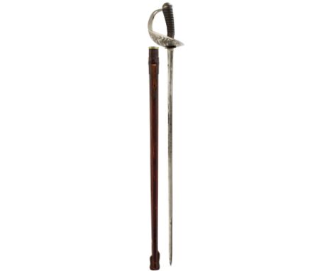 A 1912 PATTERN INDIAN ARMY OFFICER'S SWORD, 88.5cm blade by WILKINSON etched with scrolling foliage, crowned Royal arms and G