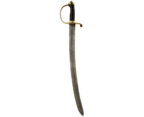 A VICTORIAN POLICE SIDEARM OR SHORT SWORD, 57cm curved blade etched GILL'S Warranted, 6 Princes Street, Soho, London, regulat
