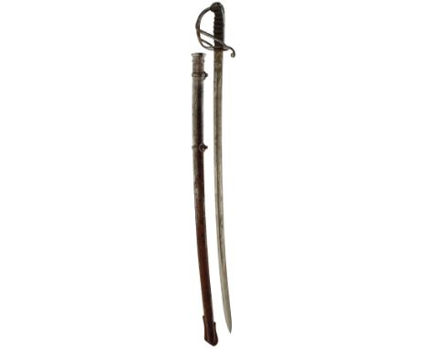 A SCARCE BENGAL HORSE ARTILLERY OFFICER'S SWORD, 90cm blade by JONES 6 REGENT STREET LONDON, etched with scrolling foliage, l