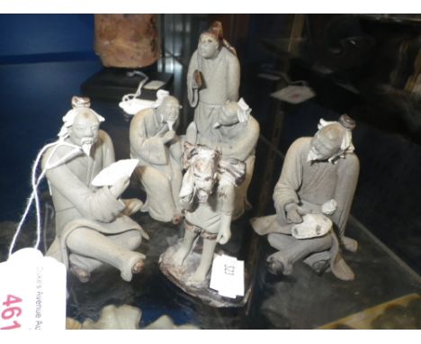 A COLLECTION OF CHINESE CERAMIC FIGURES, 7cm high (approx)