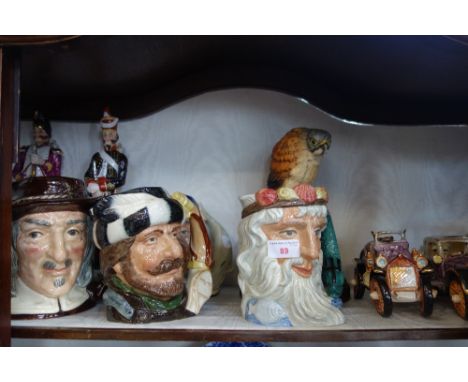 FOUR ROYAL DOULTON CHARACTER JUGS 'Neptune', 'The Trapper', 'Captain Ahab' and 'Izaak Walton', a Royal Doulton limited editio