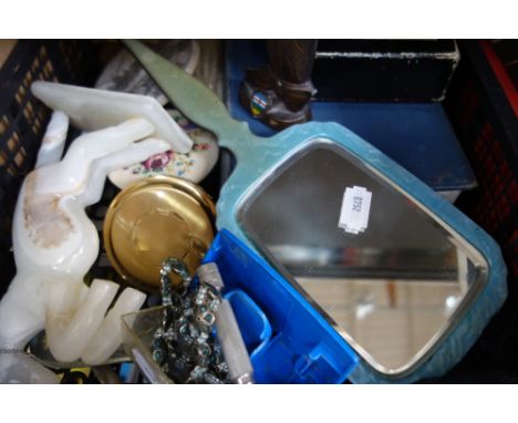 A VINTAGE COMPACT and sundries