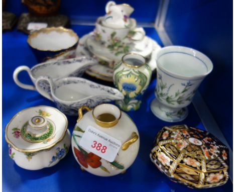 A ROYAL CROWN DERBY TRINKET BOX and a collection of similar ceramics