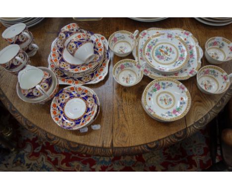 AN EDWARDIAN PART TEA SERVICE and another similar
