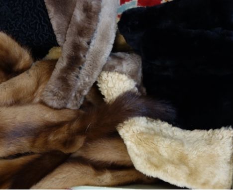 A VINTAGE FOX FUR STOLE and similar fur trims
