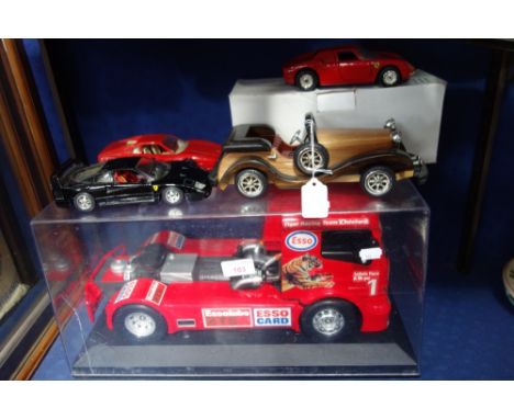 A LARGE 'COLLECTORS LINE' MODEL of a Mercedes Esso truck in perspex case and other model cars