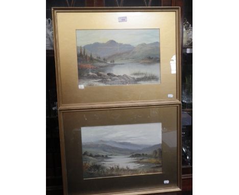 R WATSON: 'Langdale Pike', watercolour and bodycolour and the companion picture