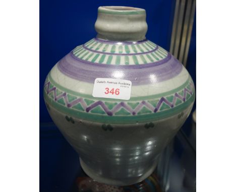 POOLE POTTERY; A TRADITIONAL VASE, 404 shape, 'KP' pattern, painted by Ruth Paveley, 24cm high