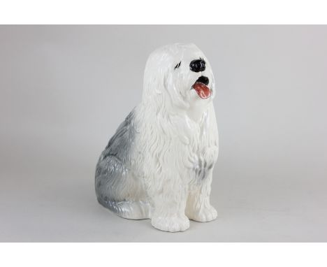 A large Beswick porcelain model of an Old English sheep dog, 30cm high