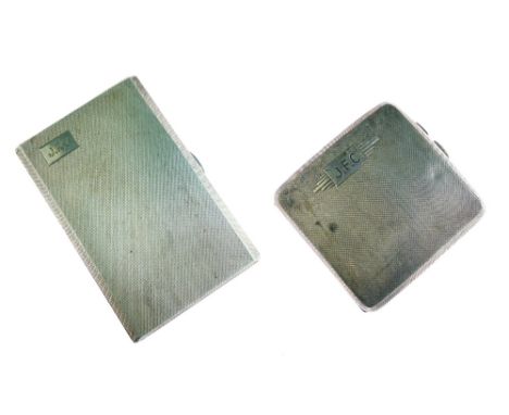 Cricket Interest - Gloucestershire C.C.C. - Two engine turned cigarette cases presented to Jack Crapp, the first with present