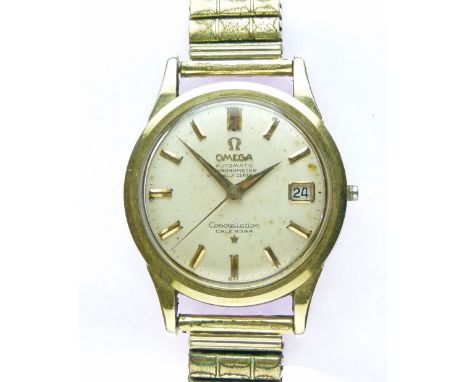 Omega - Gentleman's Constellation gold capped automatic chronometer, Officially Certified, calendar wristwatch, ref: 2943, th
