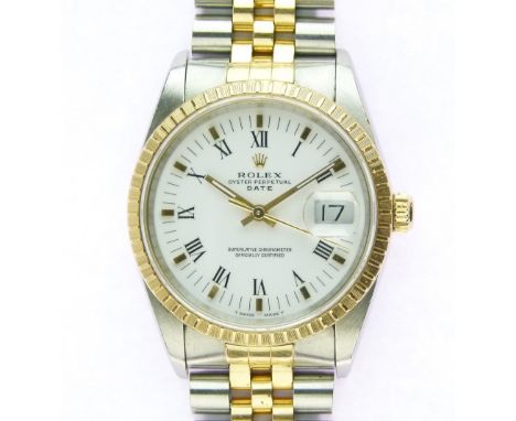 Rolex - Gentleman's two-tone 18k and stainless steel Oyster Perpetual Date Superlative Chronometer wristwatch, ref: 15233, Ch