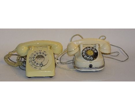 A vintage ivory coloured Bakelite telephone, also with a later telephone (2)