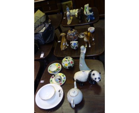 A small collection of miscellaneous ceramics, to include Beswick Boxer dog, another Coopercraft Boxer dog, a Melba panda, a w