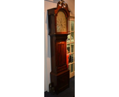 A George III mahogany cased longcase clock by William Hamilton Whiteburn, the hood having gilt metal eagle surmount and broke