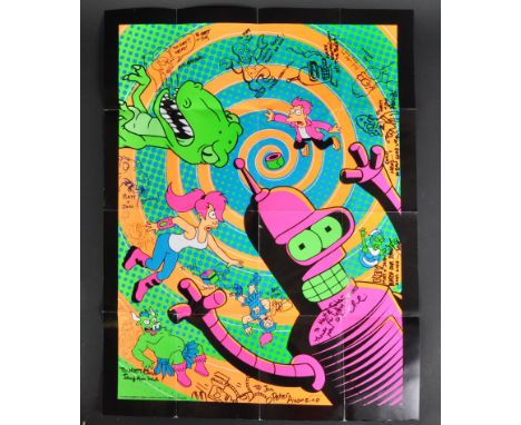 Futurama (1999 American Cartoon Series) - a multi-signed poster, autographed by the main animators / crew for the series, eac