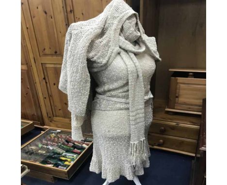 PALLAS IRISH LINEN LADIES OUTFIT including top, cardigan, skirts, scarf and hat  