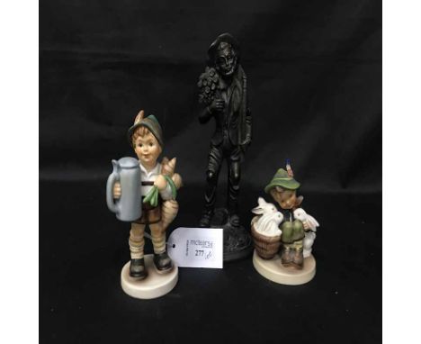 THREE HUMMEL FIGURESalong with a Royal Doulton figure and other ceramic figures including animal examples