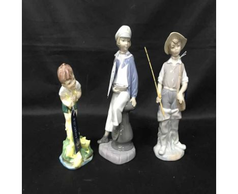 TWO LLADRO FIGURES AND A ROYAL WORCESTER FIGURE