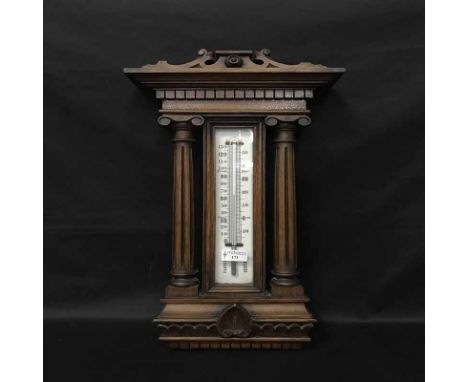 MAHOGANY ARCHITECTURAL BAROMETER