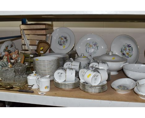 A GROUP OF MONOGRAMMED ROYAL LIMOGES DINNER AND TEAWARES AND ASSORTED DECORATIVE ITEMS comprising eighty-five pieces exclusiv
