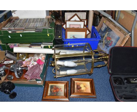 FOUR BOXES AND LOOSE MISCELLANEOUS ITEMS to include two boxes of CDs comprising approximately one hundred and fifty CDs of as