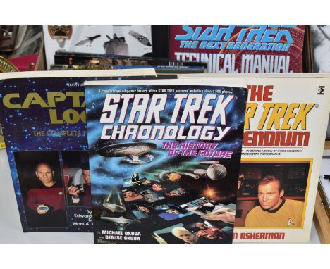 A BOX OF STAR TREK AND SIMILAR BOOKS, comprising The Star Trek Encyclopedia: A Reference Guide to the Future, Star Trek Chron