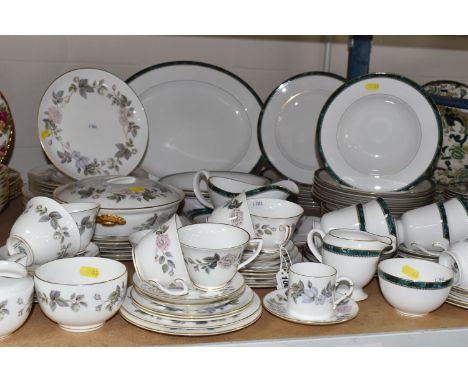 A COLLECTION OF ROYAL WORCESTER DINNERWARE AND TEAWARE, comprising 'Medici' oval meat plate, two oval serving tureens, plated