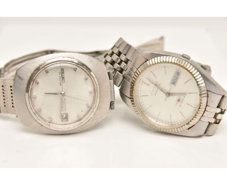 TWO GENTS WRISTWATCHES, to include a 'Seiko Selfdater' stainless steel watch, round silvered dial signed 'Seiko Selfdater Dia