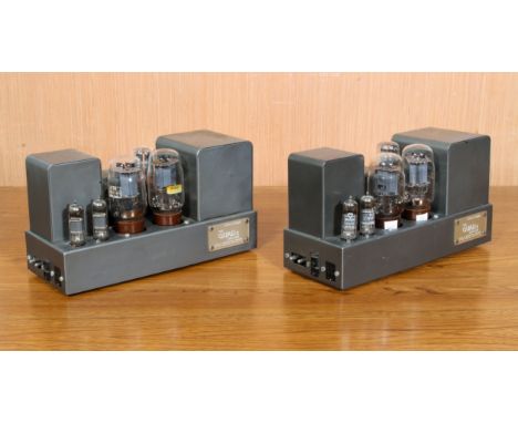 Two The Quad II Amplifier mono block valve amps - serial numbers 34200 and 34371, with (altered) power cables, untested.