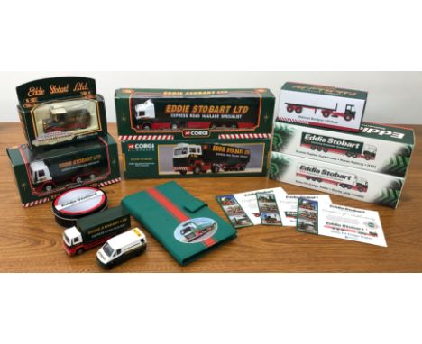 A small collection of Eddie Stobart diecast model lorries and trucks - including three by Atlas Editions comprising an H4663 