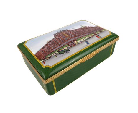 A fine gilt metal-mounted enamel trinket box from Harrods.