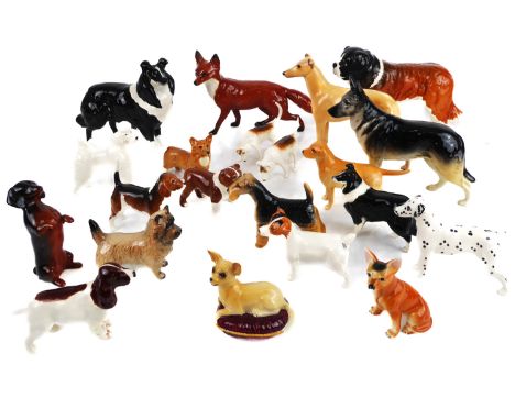 A collection of Beswick pottery dogs - including a 972 Champion Greyhound 'Jovial Roger'; a 2221 St. Bernard 'Corna Garth Str