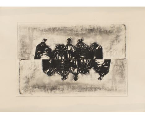 Eleven unmounted prints and watercolours: 'Black Sacks' - mixed media - indistinctly signed in pencil, numbered 1/9, titled a