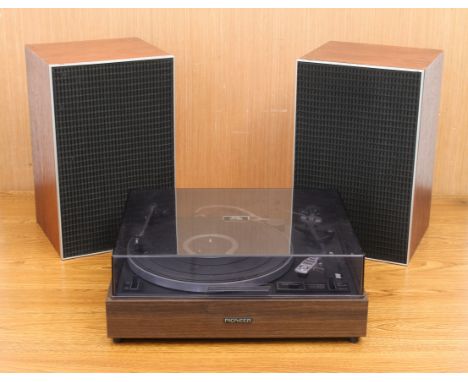 A vintage hi-fi stereo system with turntable - comprising a Technics SU-V2X integrated amplifier; a Yamaha CDX-570 CD player 