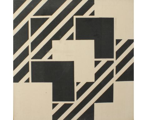 Geometric design Print on canvas  Ebonised frame (85.5 x 85.5 cm)