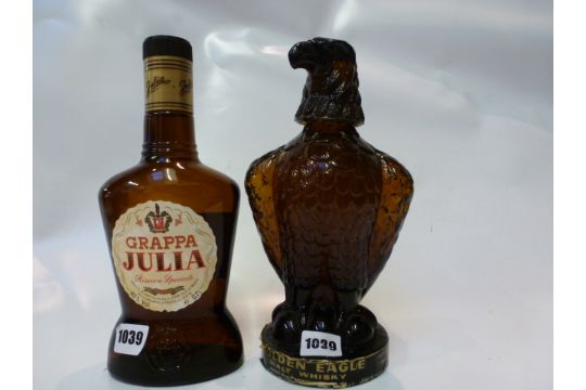 2 Bottles 1 Mohmeaks Golden Eagle Malt Whisky In Glass