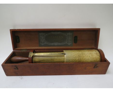 An early 20th century Stanley Fuller spiral calculator with original gilt metal bracket and original box, 18