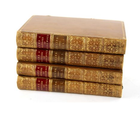Irving, Washington. A History of the Life and Voyages of Christopher Columbus, 4 vols., 1828,  folding maps to front of vols.