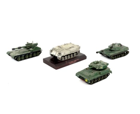 Dinky Toys, Leopard Tank, 155mm Mobile Gun, Alvis Tank, and an armoured personnel carrier (4).    