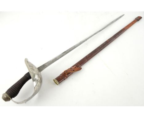 Wilkinson sword (No 6847) 1912 British Cavalry Officer's Dress sword, 88 cm blade etched with George V cipher, foliage and ro