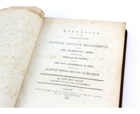 Edward Moor, A Narrative of the Operations of Captain Little's Detachment and of The Mahratta Army Commanded by Purseram Bhow