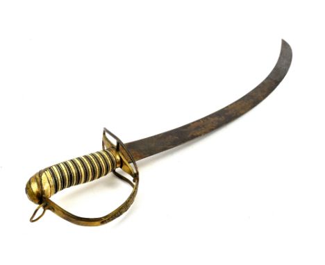 1803 pattern infantry / flank officer's sword by John Gill, the 68cm curved blade with remnants of the gilding showing swags 