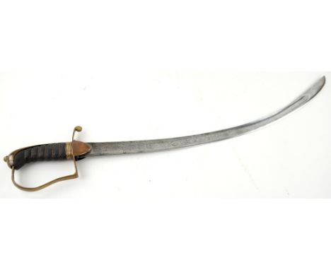 1796 pattern British light cavalry officer's sabre, 83cm blade signed JJ Runkel Solingen with  GR post 1801 Royal Coat of Arm