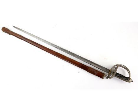 George V Brigade of Guards pattern Officers dress sword by A &amp; T. A. Thompson, Dover Street, London, with leather scabbar