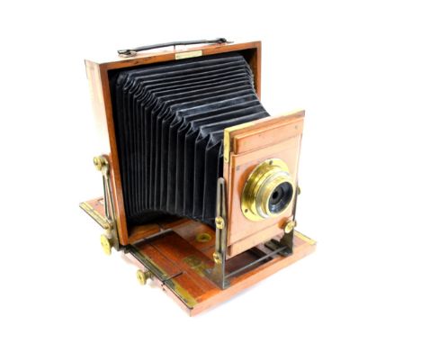 19th/20th Century mahogany and brass plate camera ‘The Special’ instantograph patent by J. Lancaster &amp; Son, Birmingham, v