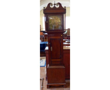 Oak and mahogany crossbanded 30 hr longcase clock, Deaves, Whitchurch Condition report: see terms and conditions