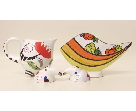 Villeroy & Boch water jug, condiments set,k Brian Wood 'Stanton Moore' flower holder. Condition report: see terms and conditi